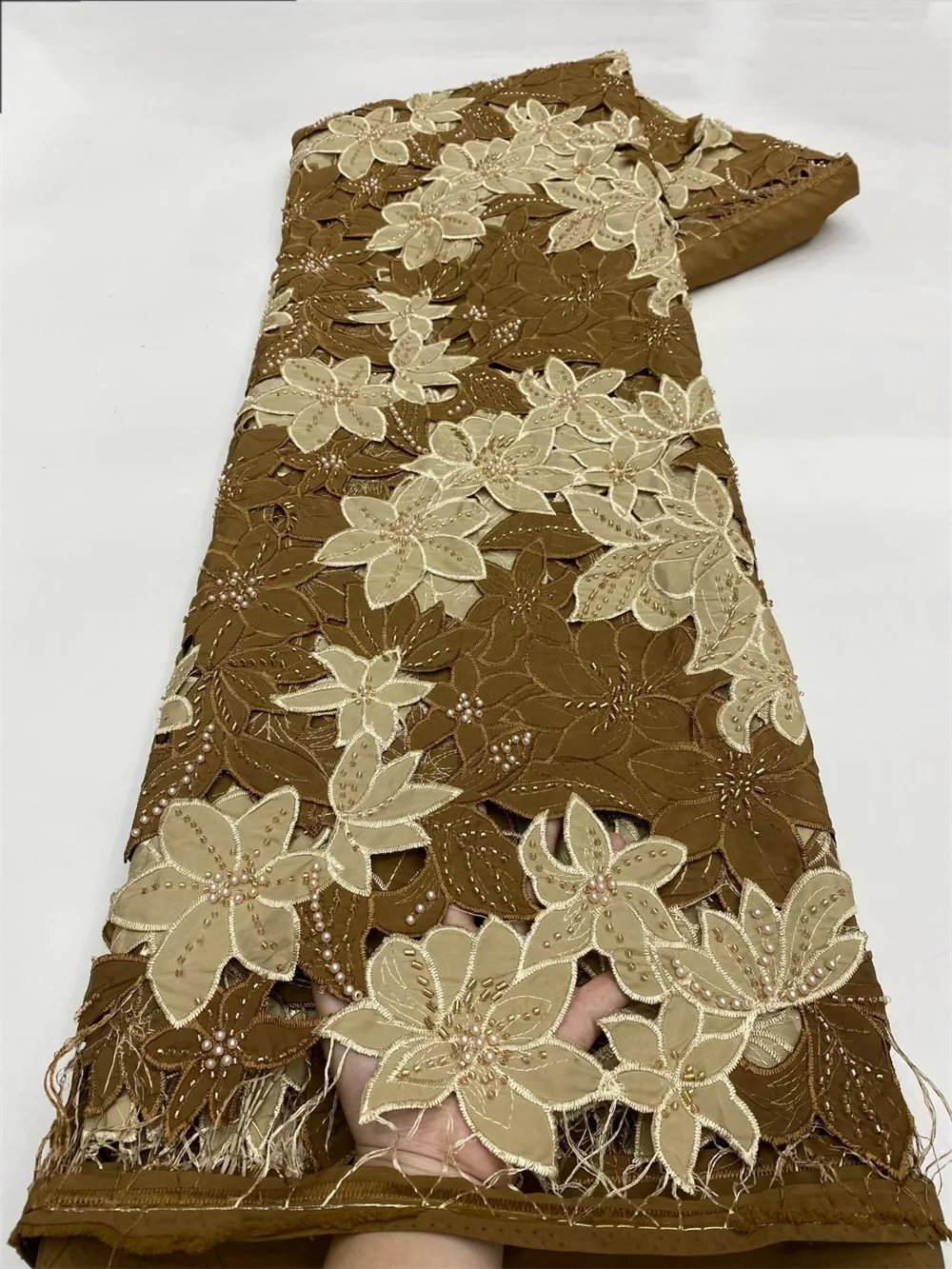 

African French Chiffon Tulle Lace With High Quality Embroidery Sequin Bead Lace 2025 Lace Fabric For Evening Party Dress H118-1