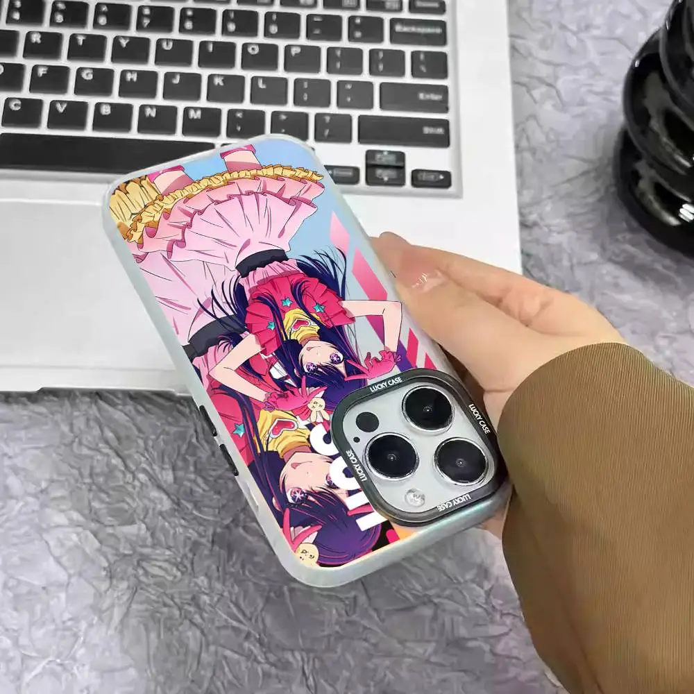 1 قطعة أوشي نو كو أنيمي Ai Hoshino جراب هاتف ليزر IMD اللون فضي شل آيفون 17 16 15 14 13 12 11 الهواء برو ماكس زائد #3