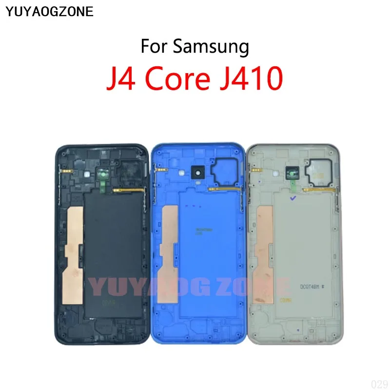 Battery Back Cover For Samsung Galaxy J4 Core J410 J410F SM-J410F Housing Battery Cover Rear Case Panel With Frame