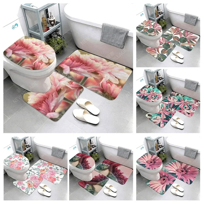 Anti-slip bath mat bathroom small rug shower mat decorative absorbent foot mat entrance bathtub toilet rug Morandi Nordic letter