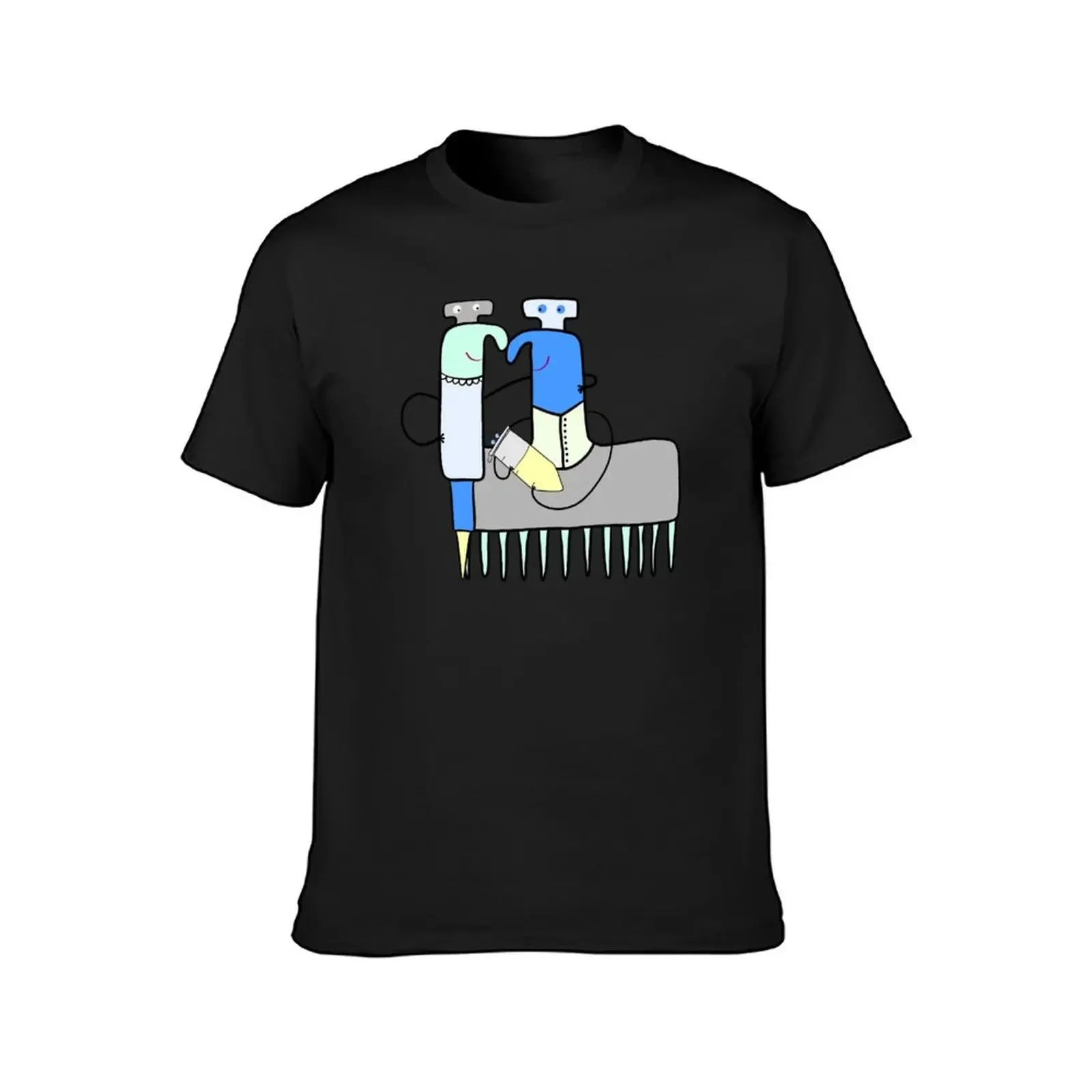 Pipette and PCR Tube family T-Shirt blue archive sports fans shirts graphic tee Luxury man Short sleeve tee men