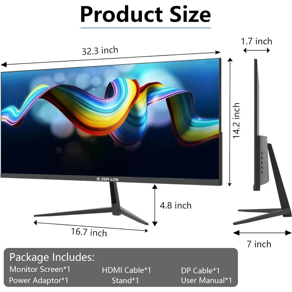 per monitor da gioco ultra ampio da 34 pollici, monitor per computer IPS 21:9 Ultra-WQHD 3440 x 1440P, AMD FreeSync fino a 144 Hz 1 ms