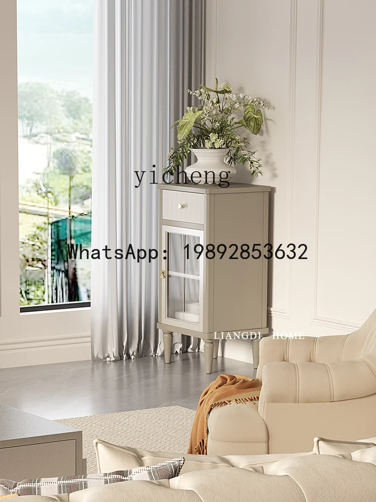 X8  Solid Wood Corner Cabinet Decorative Side Cabinet Small Household Locker Flower Rack Bedside Bedroom Cabinet