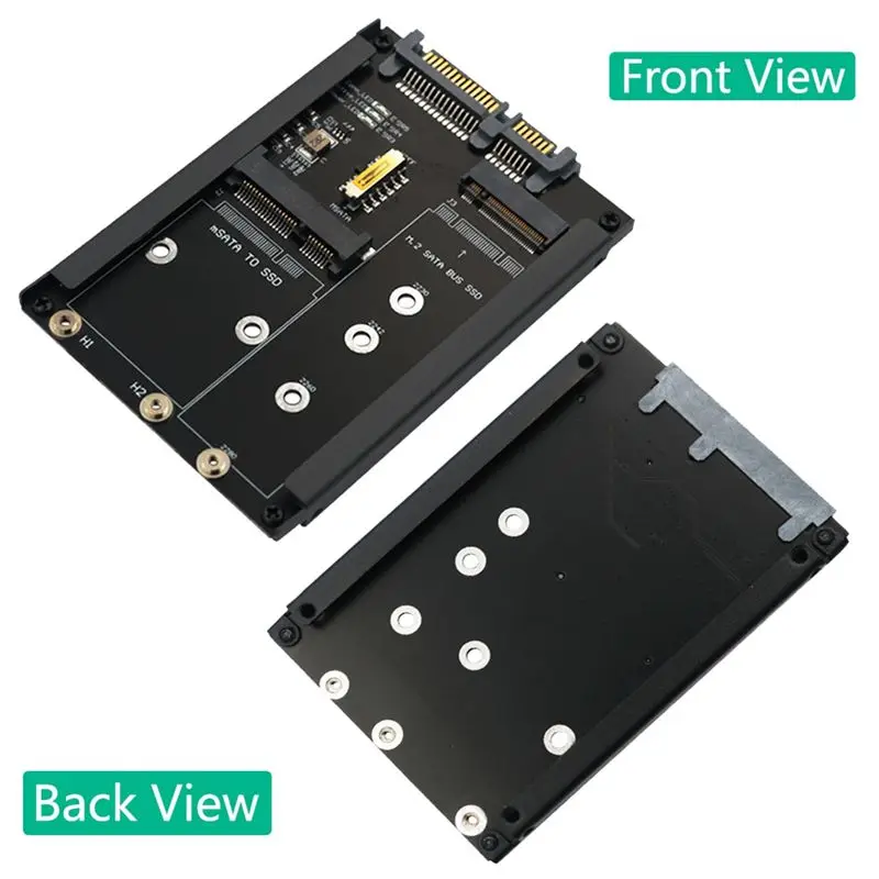 AED6-2In1 MSATA + B Key/B+M Key M.2 SSD To 2.5 SATA Adapter Card With Enclosure Socket For M2 NGFF SATA3 2230 2242 2260 2280