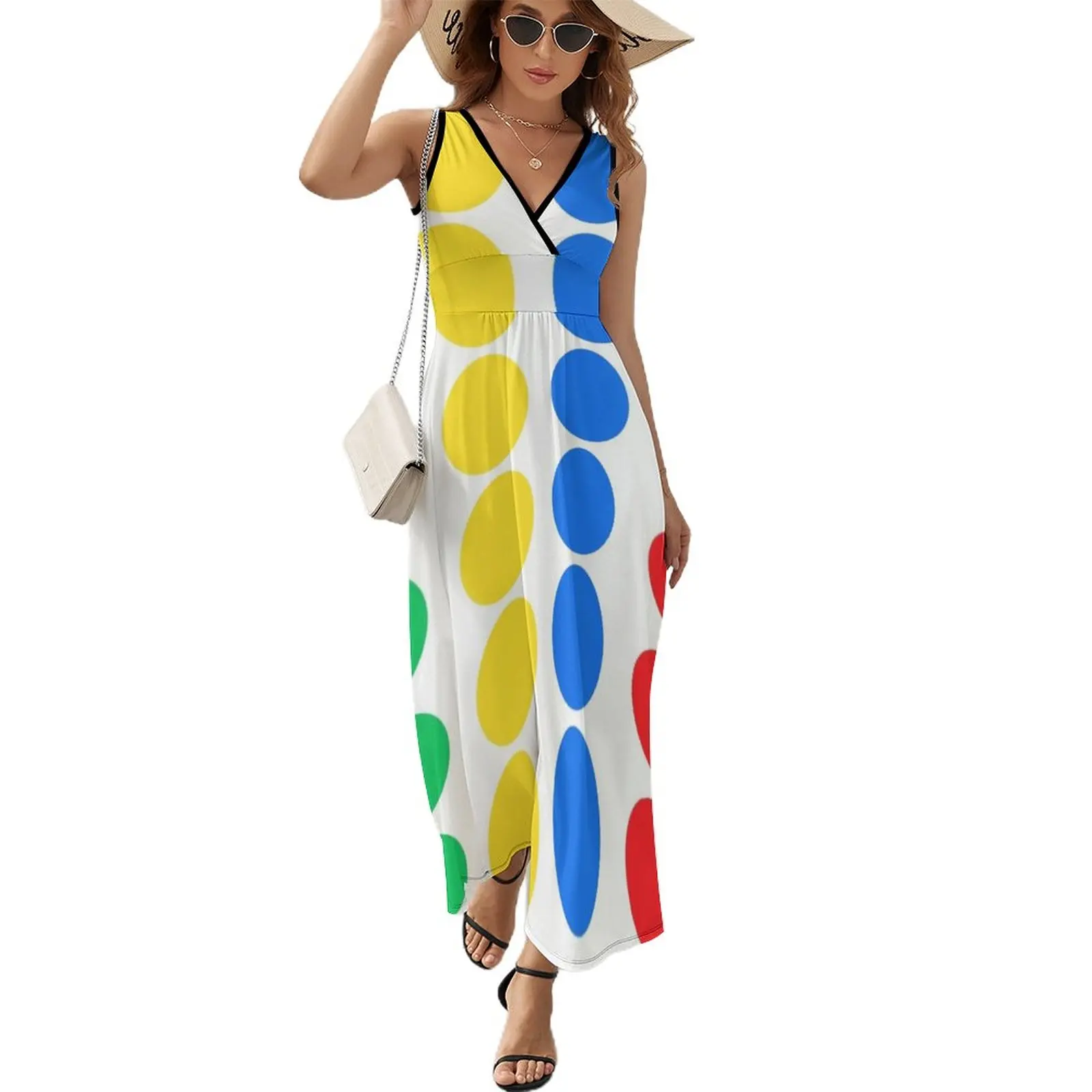 

Fun Primary Colors Pattern Sleeveless Dress dress women elegant luxury party dress women elegant luxury