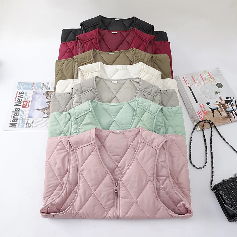 plus Size Women's Vest Autumn Winter Loose Filling Cotton down Warm Inner  Jacket Thickened Polyester Commute Style