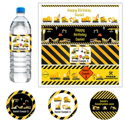 Custom Construction Party Birthday Party Bottle Sticker Labels Loads of Fun Dump Truck Labels Construction Crew Stickers
