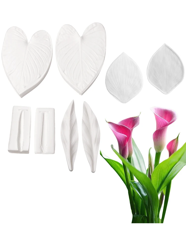 New Calla Lily Flower Silicone Moulds Fondant Gumpaste Sugarcraft Polymer Clay Molds Bakeware Tools Baking Accessories and Tools