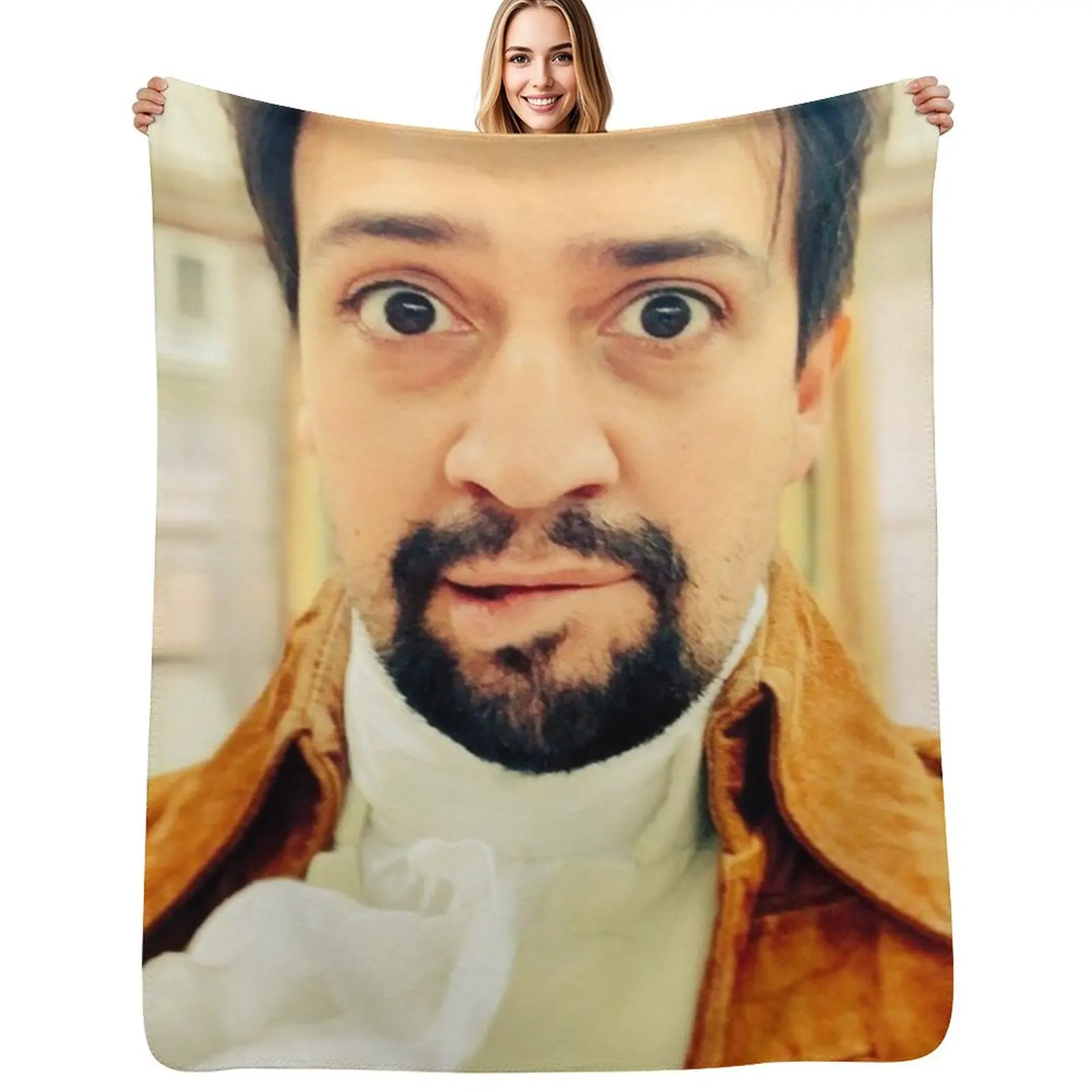 Lin Manuel Miranda Biting His Lip Throw Blanket Shaggy Furry Soft Blanket for Bedroom Living Room