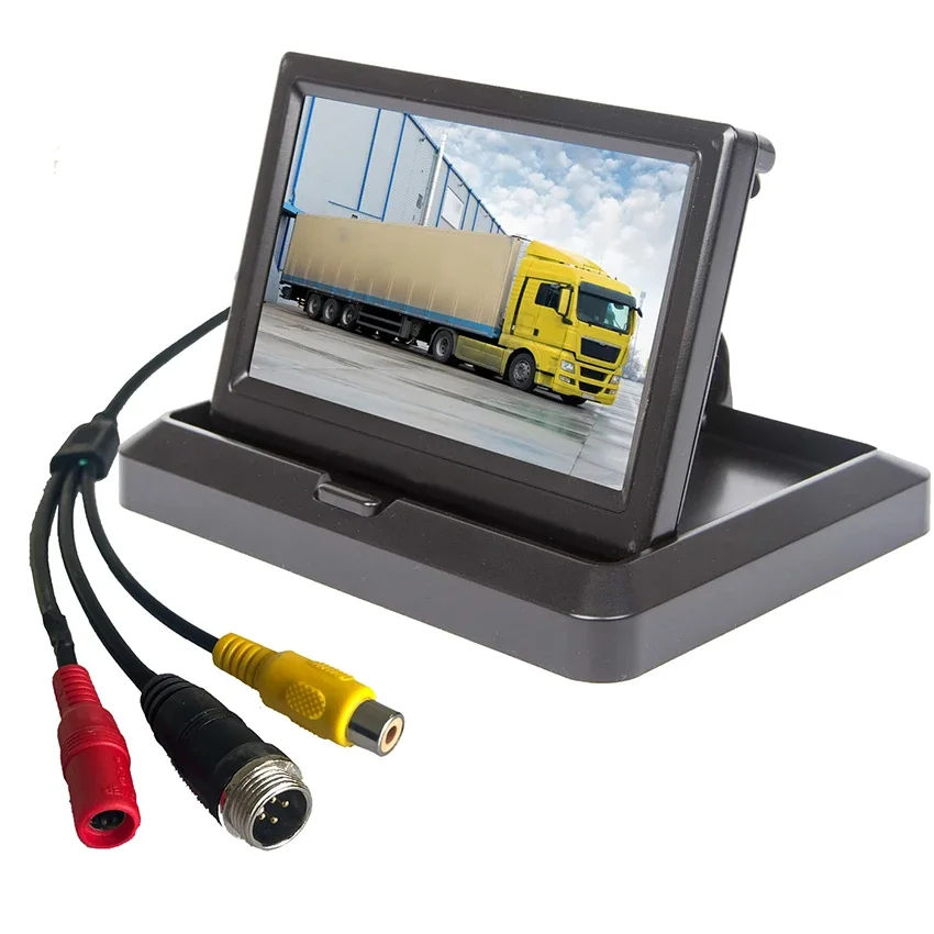 5"TFT LCD Foldable Monitor 800X400 AV/4pin Avaition Video input For Car truck backup Rear view  Reverse Camera