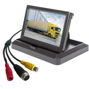 5"TFT LCD Foldable Monitor 800X400 AV/4pin Avaition Video input For Car truck backup Rear view  Reverse Camera