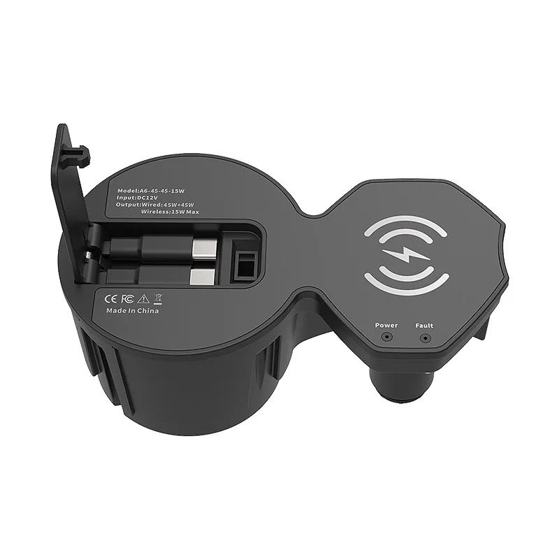 For Audi A6L/A7L - Magnetic Wireless Charger Hub, Fast Charge Dock, Cigarette Lighter Adapter, Center Console Upgrade Accessory