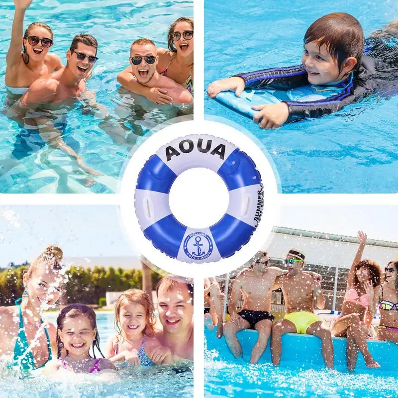 Inflatable Pool Floats Throwable Flotation Device Swimming Tubes With Handle Thickened British Style Swimming Tubes For Pool