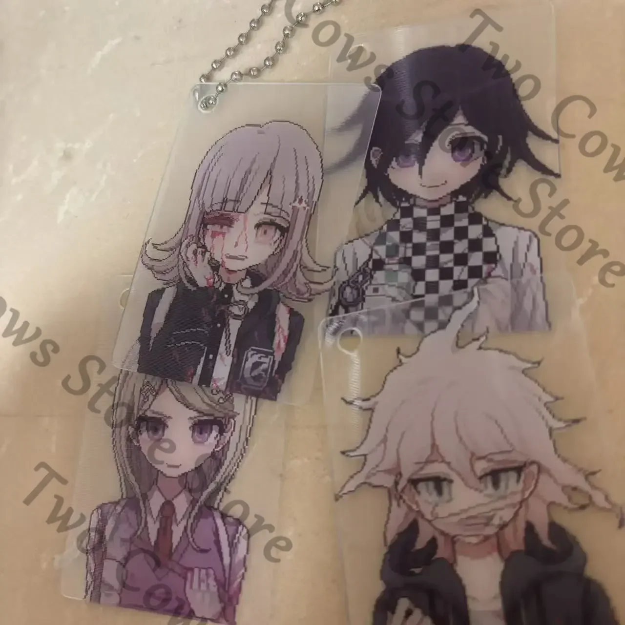 Danganronpa Nagito Komaeda Kokichi Ouma Nanami ChiaKi Kaede Akamatsu Colleagues Grating Card Transcard Pendant Keychain Gift
