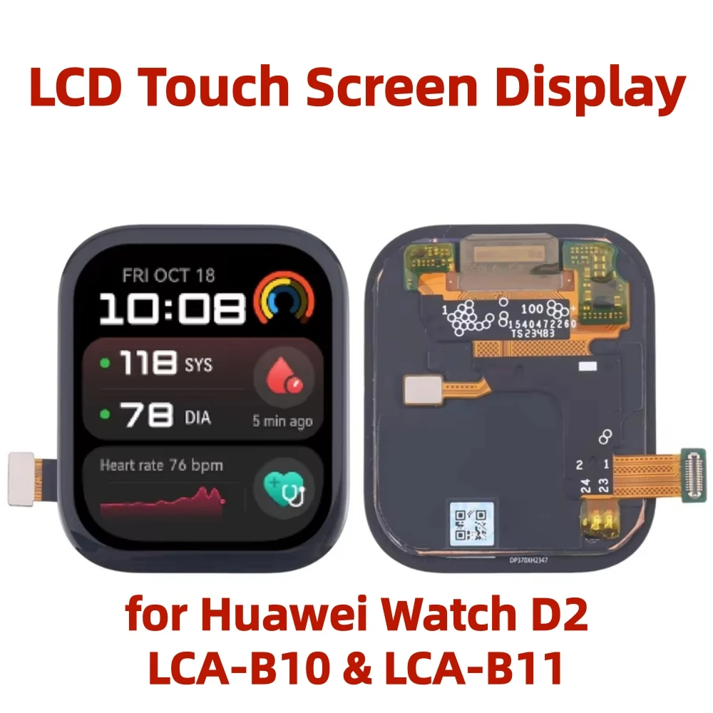 Amoled lcd tela de toque para huawei relógio d2 LCA-B10 LCA-B11 com quadro digitador assembléia completa relógio substituir peça reposição