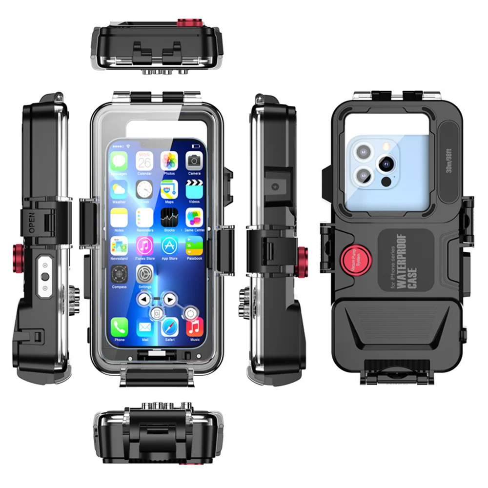 Waterproof Phone Protective Case for iPhone Series,98FT/30M Underwater Photography Housing for Deep Sea Diving,Water Sports