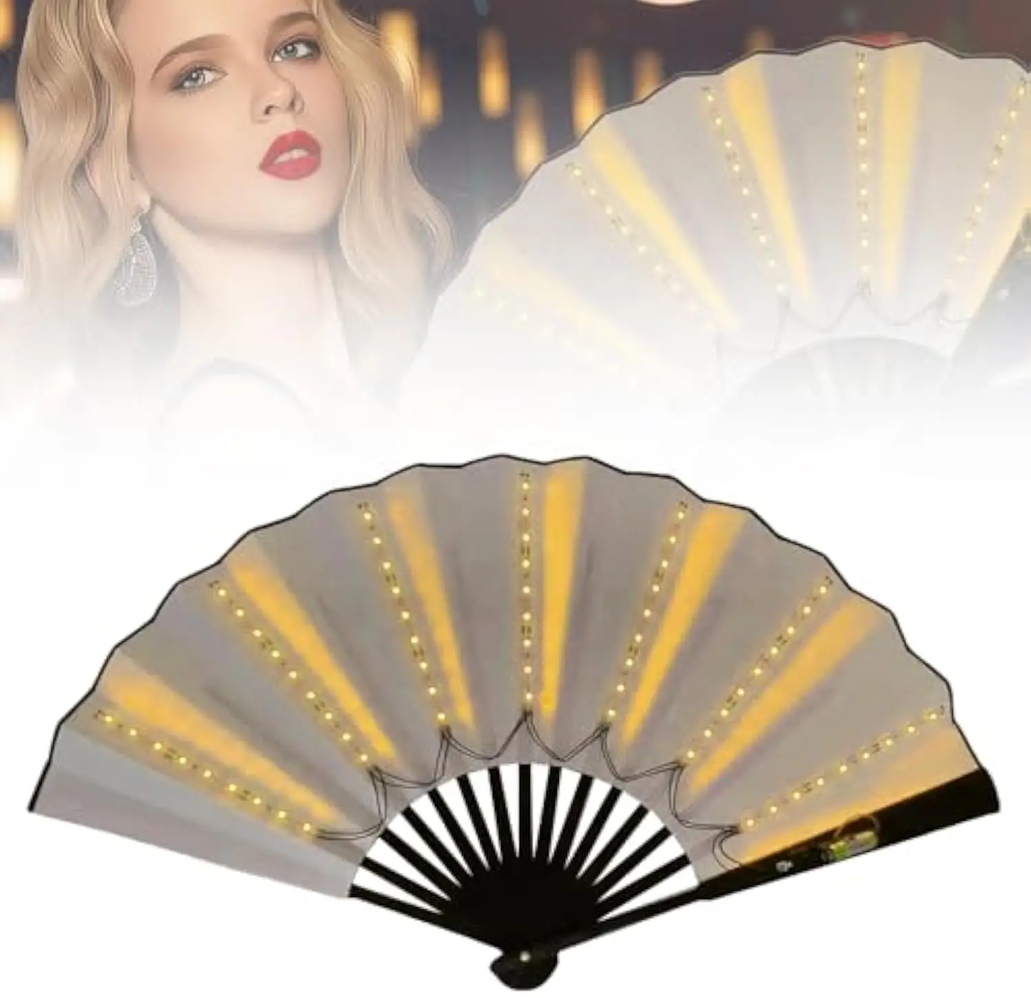 Glow Folding Led Fan Led Glasses Dancing Light Fan Night Show Halloween Christmas Rave Festival Accessories Glow Party Supplies