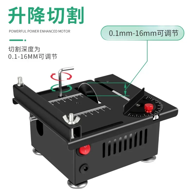 Miniature desktop small table saw DIY woodworking acrylic pvc chainsaw precision model saw function small cutting machine