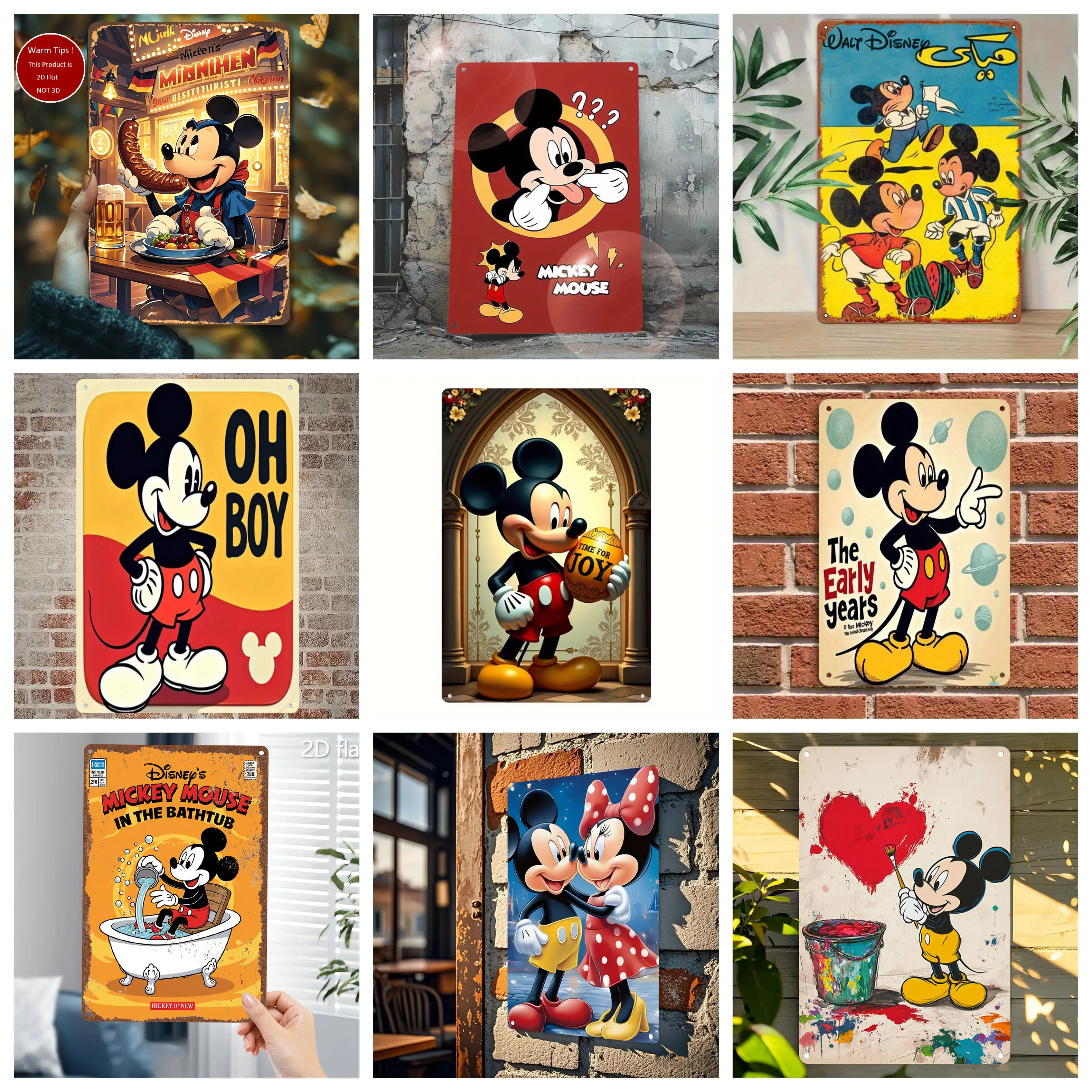 

Miniso Appreciation of Disney Diverse Decor Poster Tin Sign Metal Sign Decorative Plaque for Pub Bar Club Wall Decoration