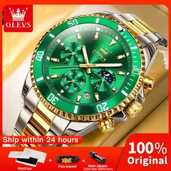 OLEVS 2870 Mens Watch Original Fashion Waterproof Luminous Quartz Wristwatch Strap Sport Date Clock Male Freebie Reloj Mens Gift
