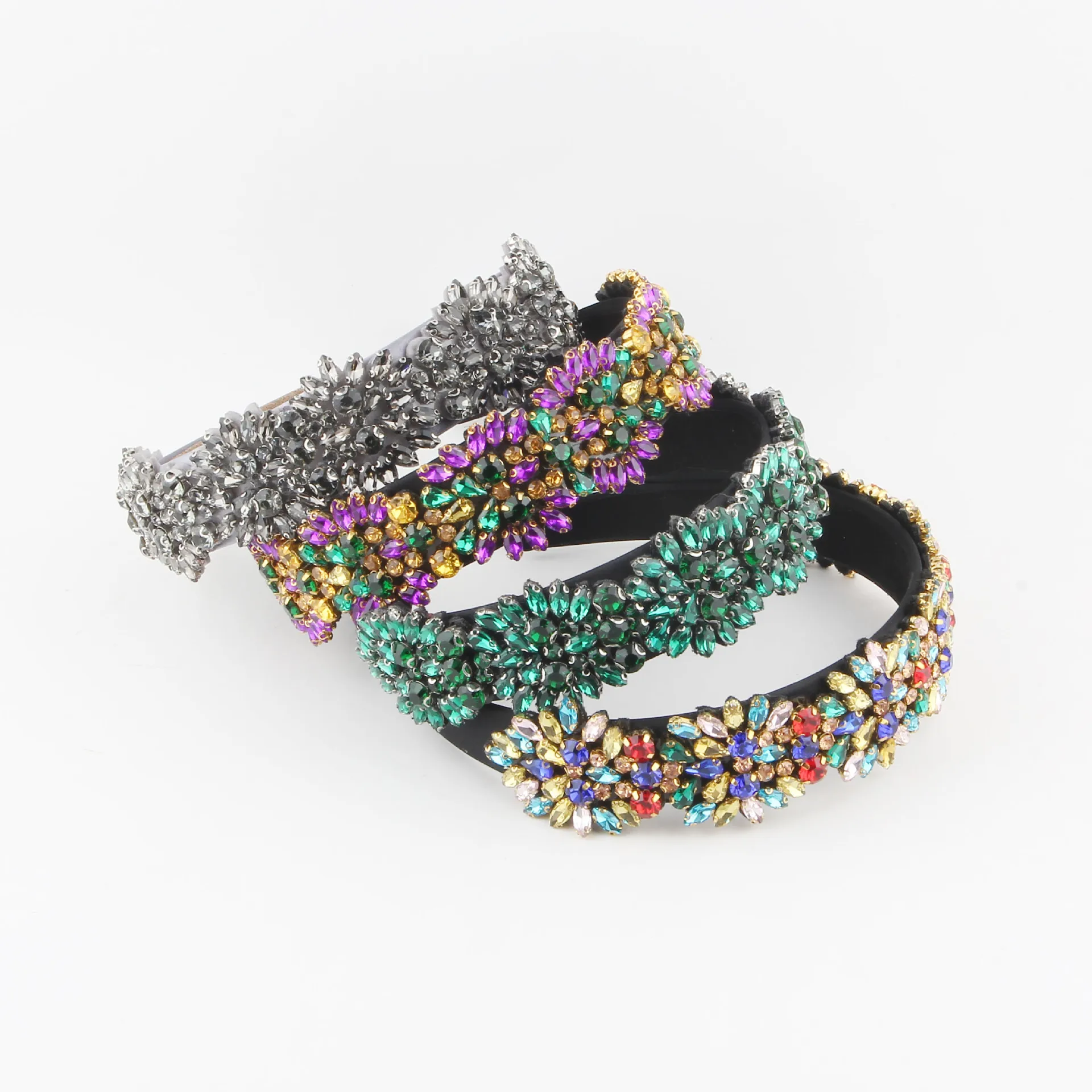 New headband fashion baroque heavy industry full diamond flower headband femininity versatile high-end hair accessories wholesal