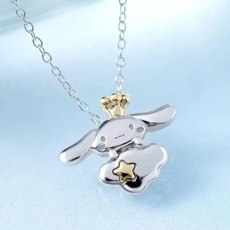 Sanrio Necklace Metal Adjustable Open Ring Bracelet Fashion Silver Golden Color Adjustable Knuckle Joint cartoon Jewelry Gifts