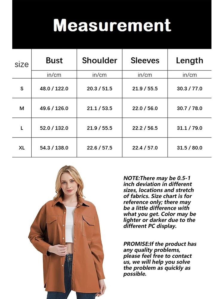 Giolshon Women Motorcycle Faux Leather Shirt Female Blazer Button Down Casual Long Sleeve Jackets PU Casual Spring Outerwear