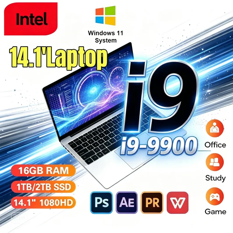 2026 Best Buy 14.1in FHD IPS Notebook i9-9900 120Hz Display Backlit KB 16/32GB RAM 2TB SSD Win11 Business Work Laptop