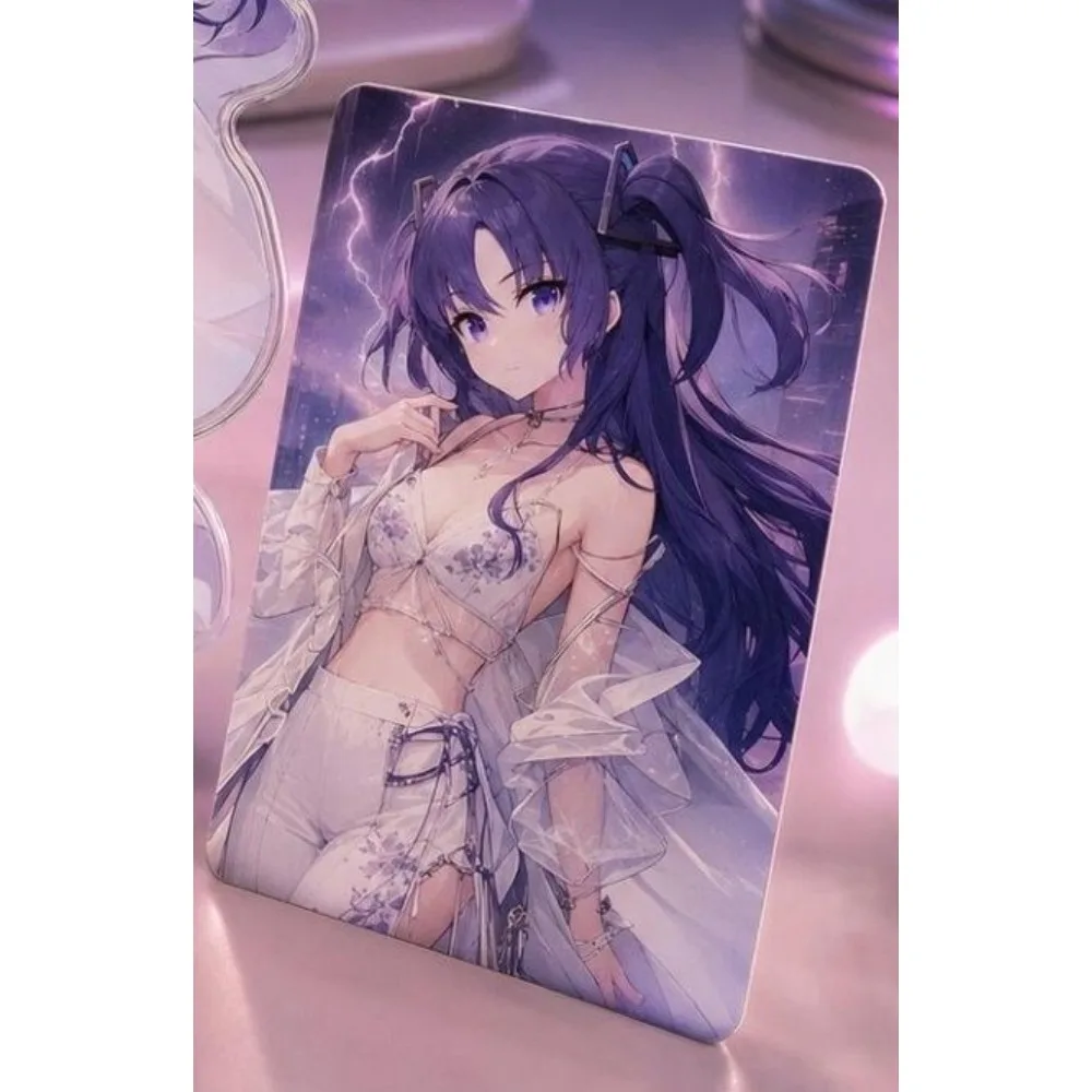 Game Blue Archive Acrylic Signboard Stand Hayase Yuuka Model Ornament Postcard Figurine Keychian Brooch Badge Pin Decoration