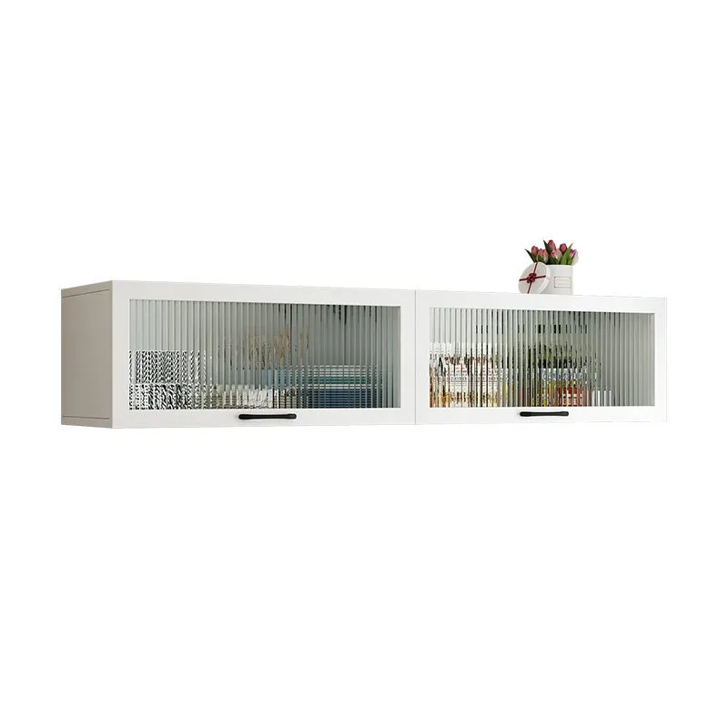 Home Kitchen Solid Wood Small Hanging Cabinet Below Shelf Upturn Door Wall Wall Wall Cabinet Wall-mounted Condiment Glass Door S