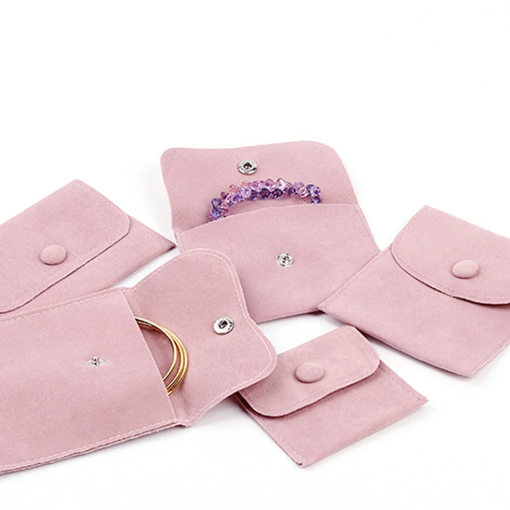 

2pcs Jewelry Storage Bag Pink L Size Small Pouch For Necklace Earrings Bracelets Coin Purse Girls Gift Wedding Party Travel