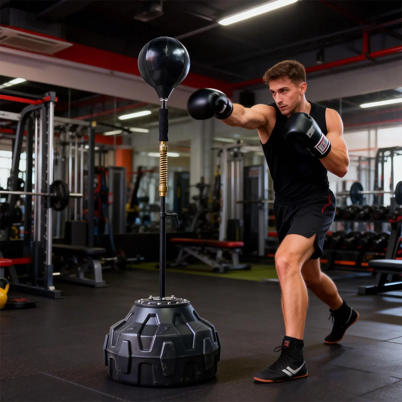 

Leather Boxing Reflex Speed Ball Adjustable Independent Sandbag Training Equipment