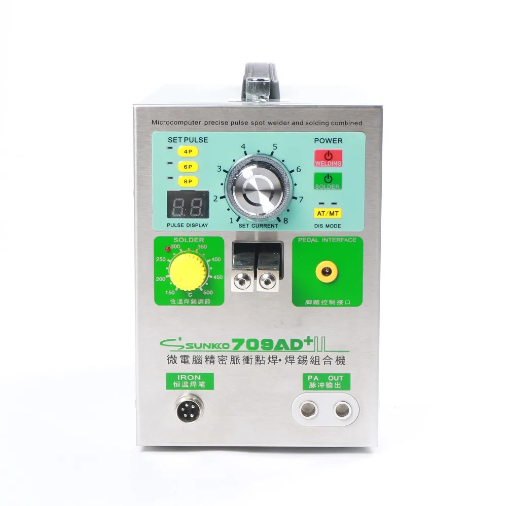 Sunkko 709AD + saldatrice a punti a batteria saldatrice automatica/manuale con saldatura per batteria al litio 18650 1.9 kw