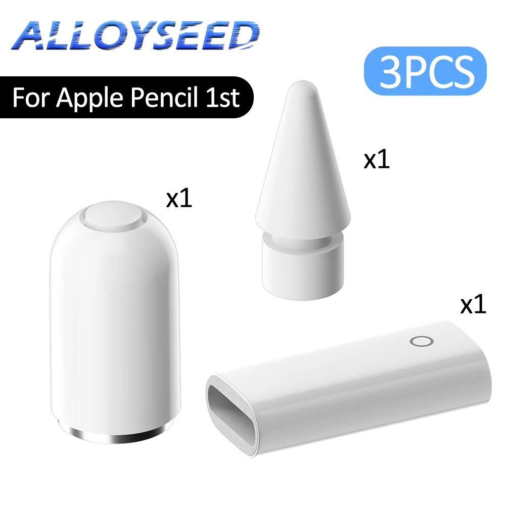 Magnetic Replacement Pencil Cap+Nib+Charging Adapter for Apple Pencil 1st Generation,Stylus Accessories & Parts for Apple Pencil