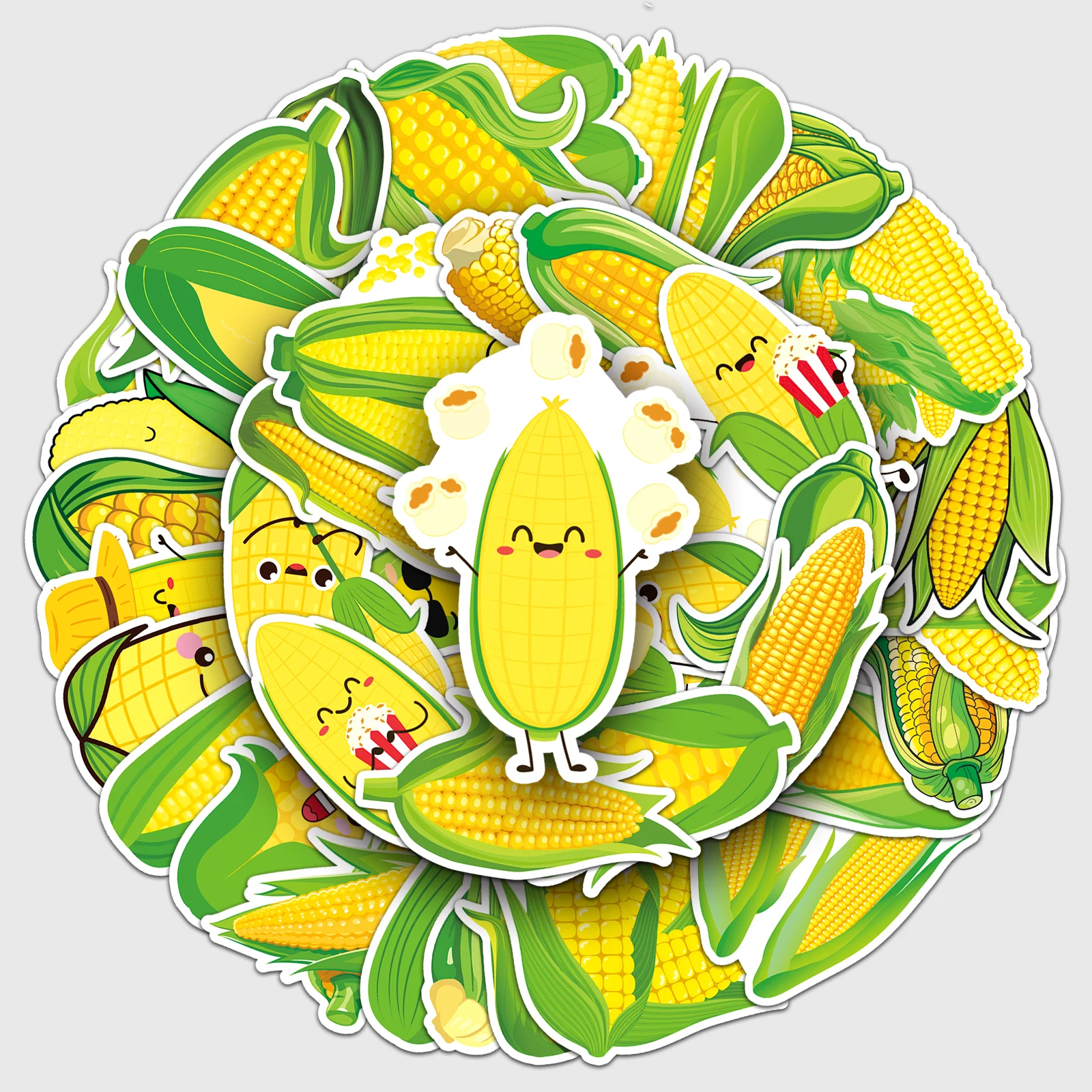 Pegatinas de Graffiti de dibujos animados de la serie Corn, pegatinas de decoración personalizadas para maleta, portátil, guitarra, monopatín, 50 unidades