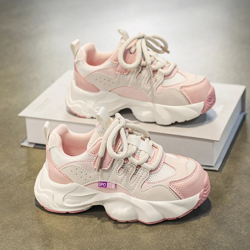 

Children's Sneakers Boy Breathable Girls School Shoes Fashion VersatileThick-soled shock-absorbing wear-resistant sports shoes