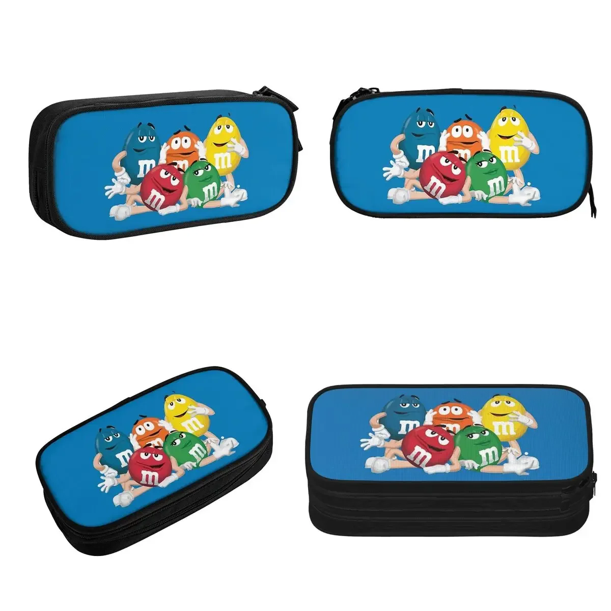 M And M Character Baby Pencil Cases Large Storage Pen Bags Pen Box Pencil Pouch For Boys Girls Students Stationery School Office