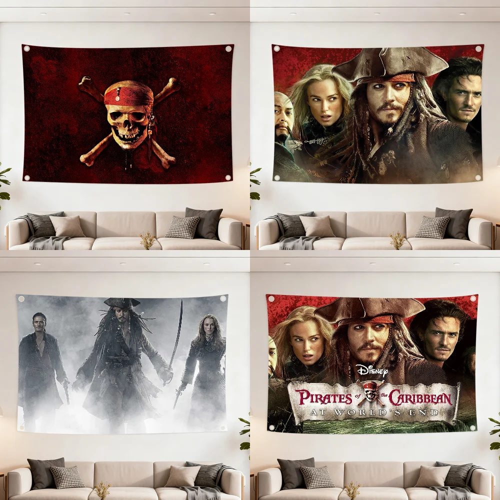 قراصنة C-الكاريبي في العالم نهاية العلم الديكور في الهواء الطلق نزهة حفلة الفن معلقة المنزل التخييم لافتة الحفلات أفضل الأسعار #1
