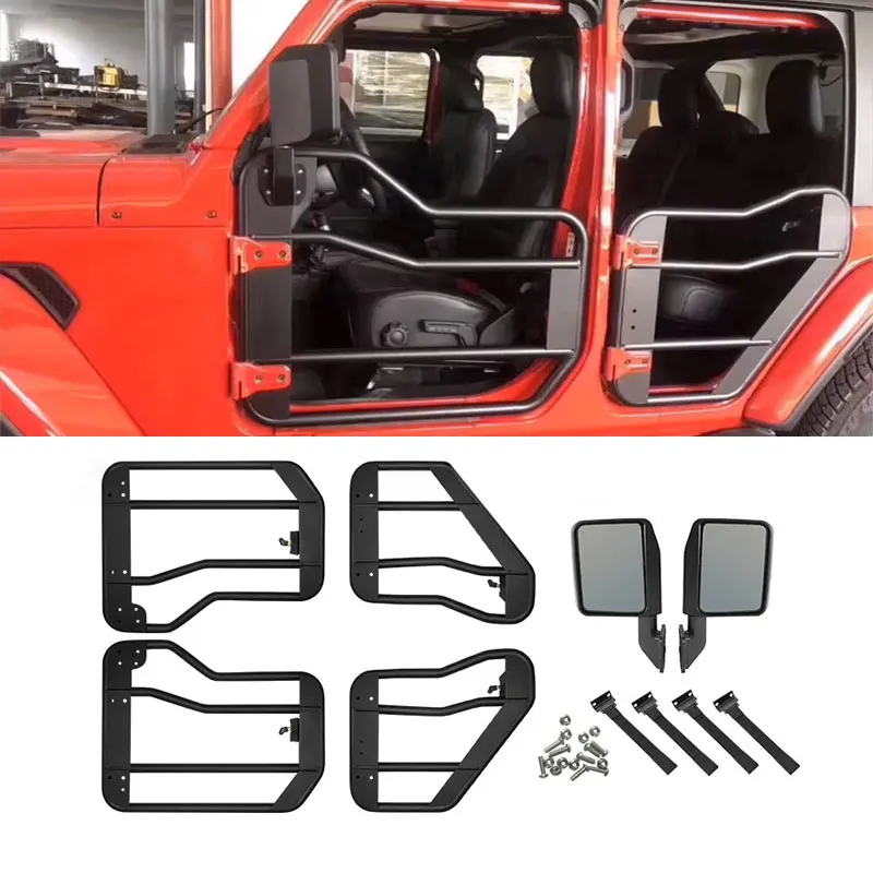 For Off-Road 4x4 Accessories 4 Doors Steel Half Door With Rear View Mirror For Jeep Wrangler JL 18-24