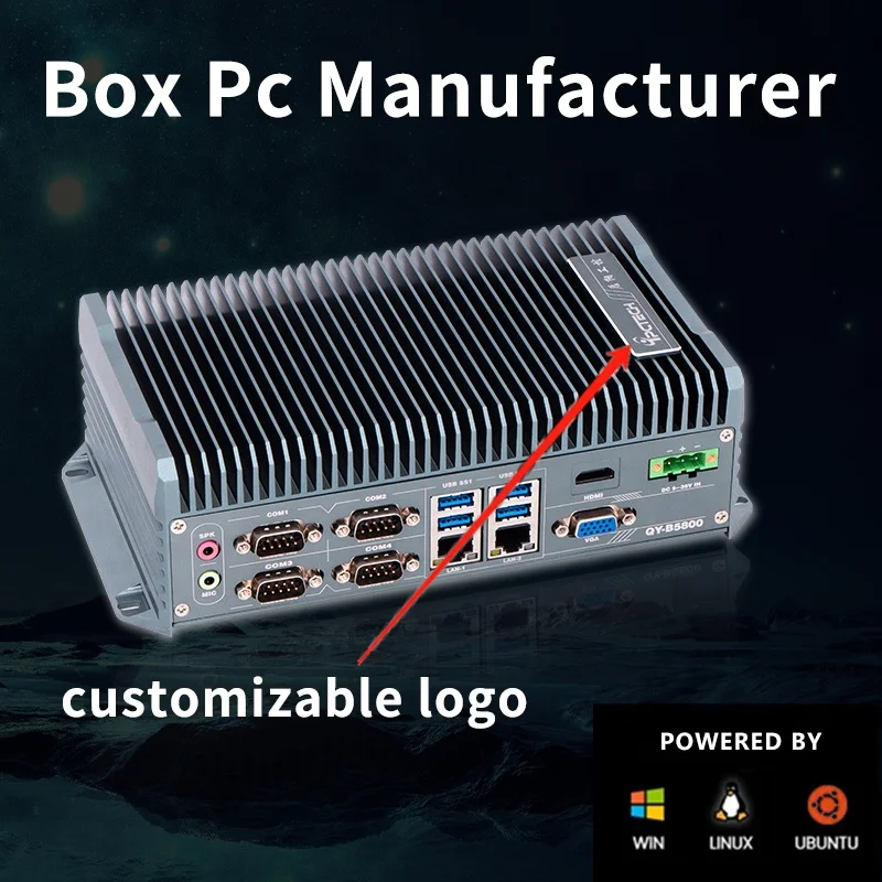 Ipctech Linux/win10/11 Industrial Mini Box Pc Fanless Embedded Aluminium Alloy Computer With J1900/i3-4010U/i5-4260U/i7-4650U
