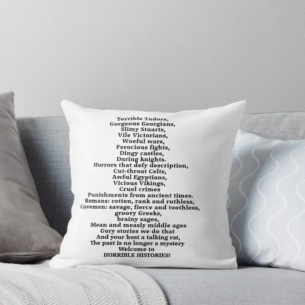 Horrible Histories Theme Song Throw Pillow Pillows Aesthetic Sofa Covers Luxury Pillow Case