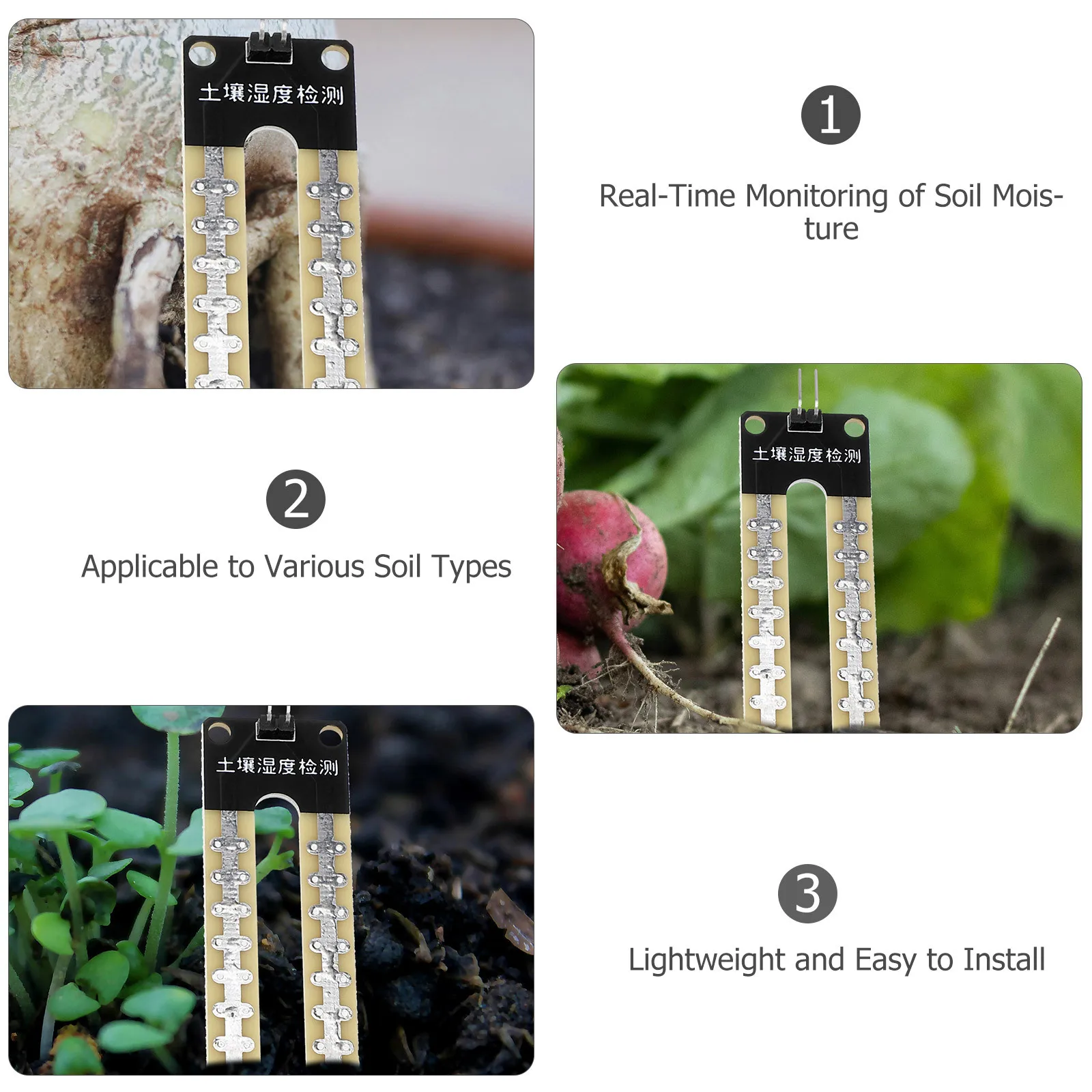 

8Pcs Soil Sensor Highly Sensitive Versatile Usage in Agriculture Gardening Testing Tool Water and Humidity Meter in Plants