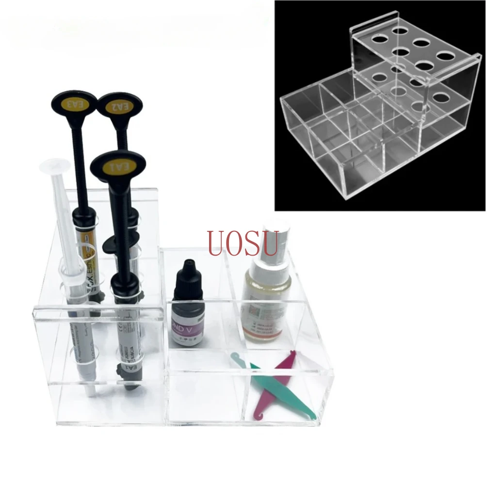 Dental OUSU Acrylic Holder for Syringe Resin Adhesive Applicator Multifunctional Dentist Tool