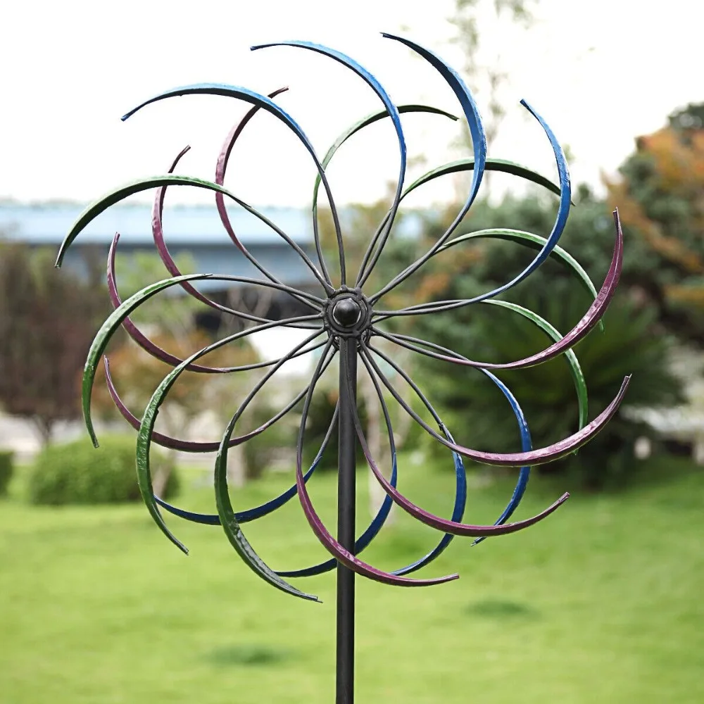 

79 Metal Kinetic Rainbow Windmill Decorative Wind Spinner Outdoor Garden Lawn