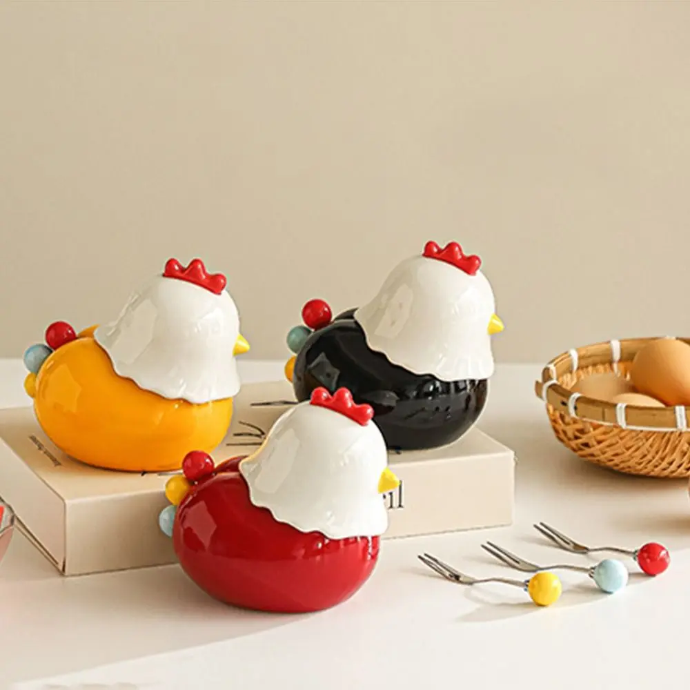 

Creative Chicken Toothpick Box Anti-scald Decorative Chicken-shaped Fruit Fork Set Rustproof Reusable Dessert Salad Fork