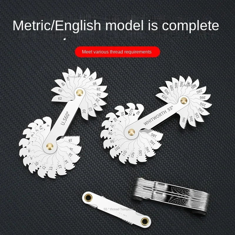 Thread Gage Sample Metric, British, American Buckle Tool, Tooth Carpenter's Square Measuring schroefmeter