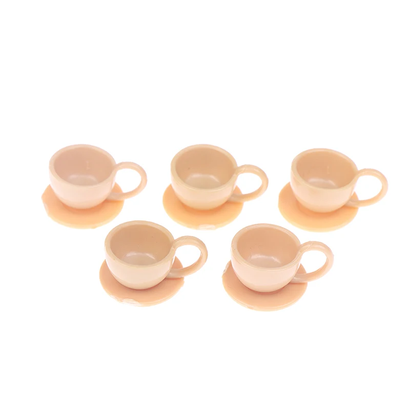 5Pcs/Lot 1/12 Scale Dolls House Miniature Cafe Tea Drink Cups Mugs for Coffee Shop Teahouse Restaurant Kitchen