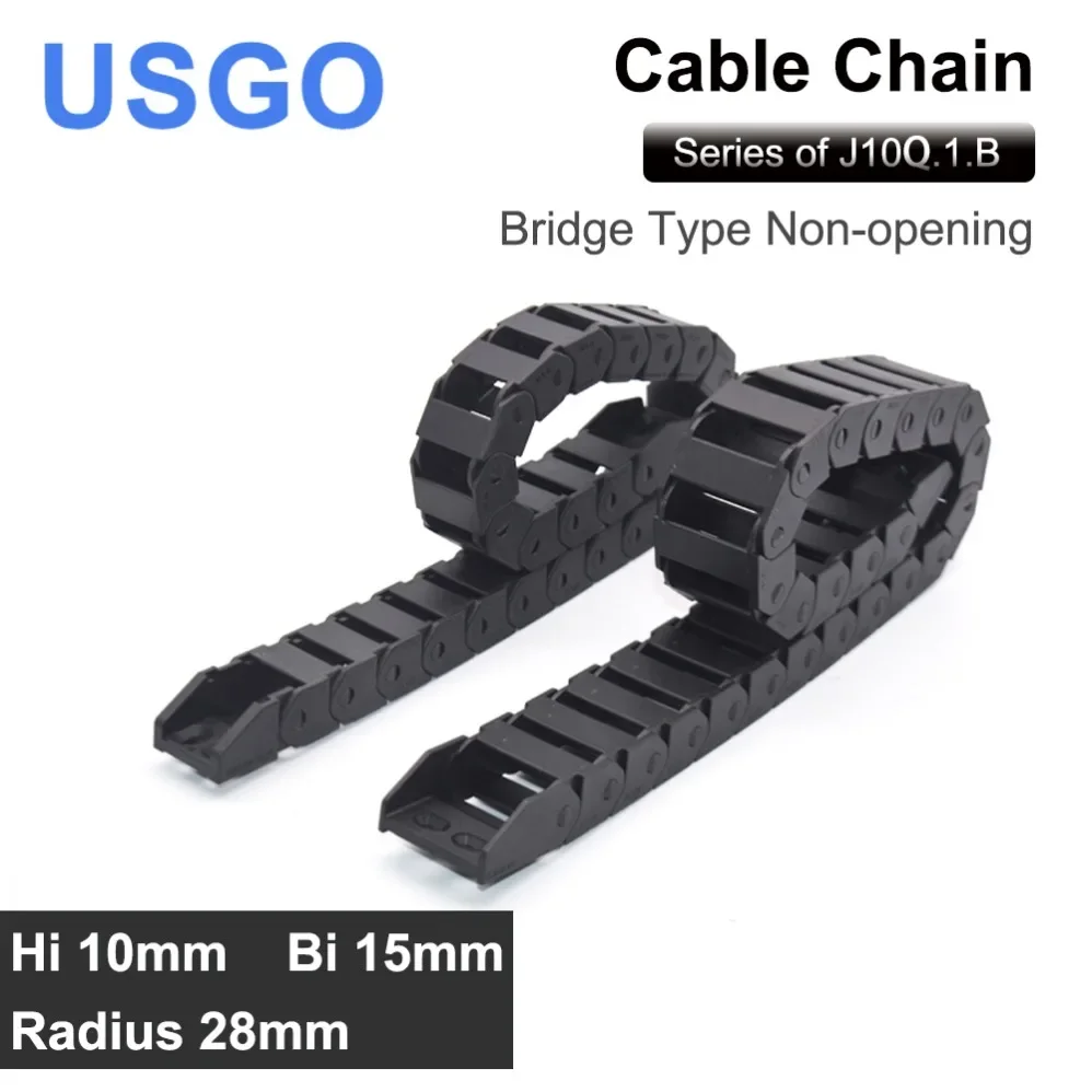 USGO Transmission cable chain 10*10 10*15 10*20 mm 1M Non Snap-Open Plastic Towline Transmission Drag Chain Machine