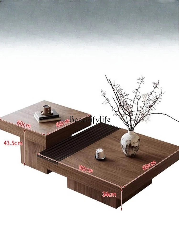 

Medieval solid wood home coffee table living room light luxury high-end creative small tea table