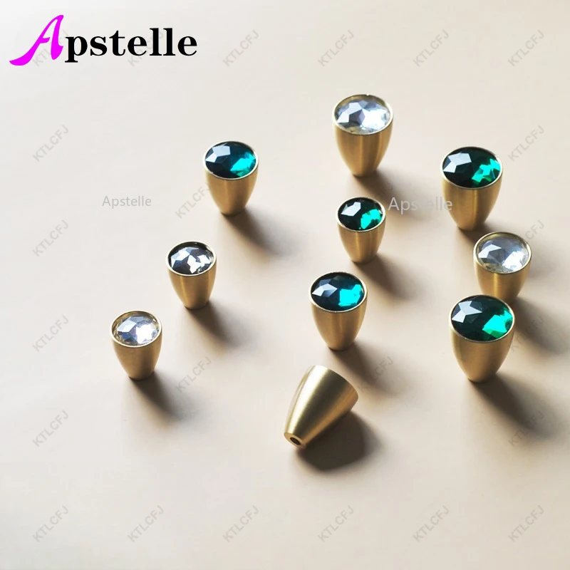 ABCF Light Luxury Drawer Wardrobe Storage Cabinet Door Handle Pure Copper Handle Crystal Glass Creative Personality Small Pulls image 3